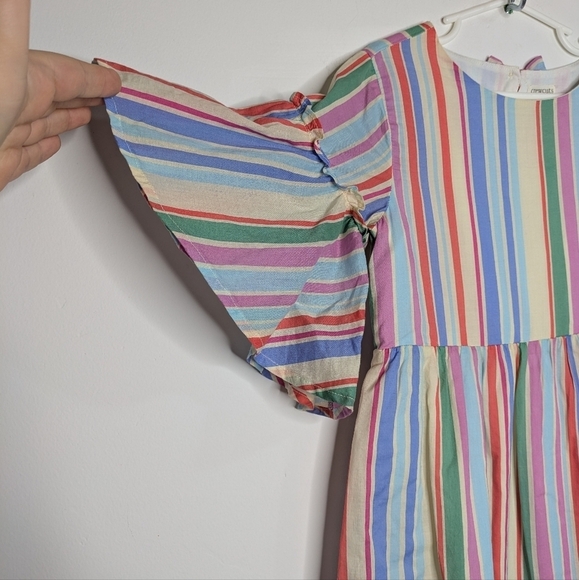 Crewcuts pink blue cream striped short sleeve dress 7 - Picture 4 of 8